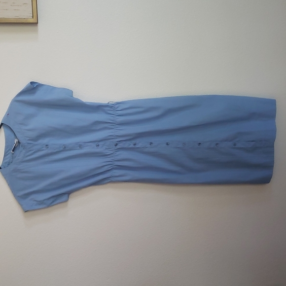 Vintage Leslie Fay Blue Shirt Dress - Picture 2 of 5